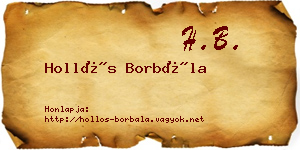 Hollós Borbála névjegykártya